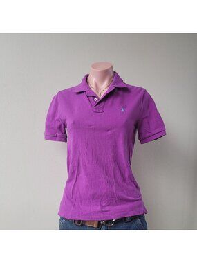 Polo Ralph Lauren Purple & Mint Slim Polo Shirt (M 10-12)